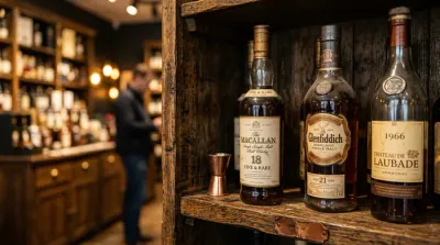 Bouteille en verre élégante sur fond minimaliste