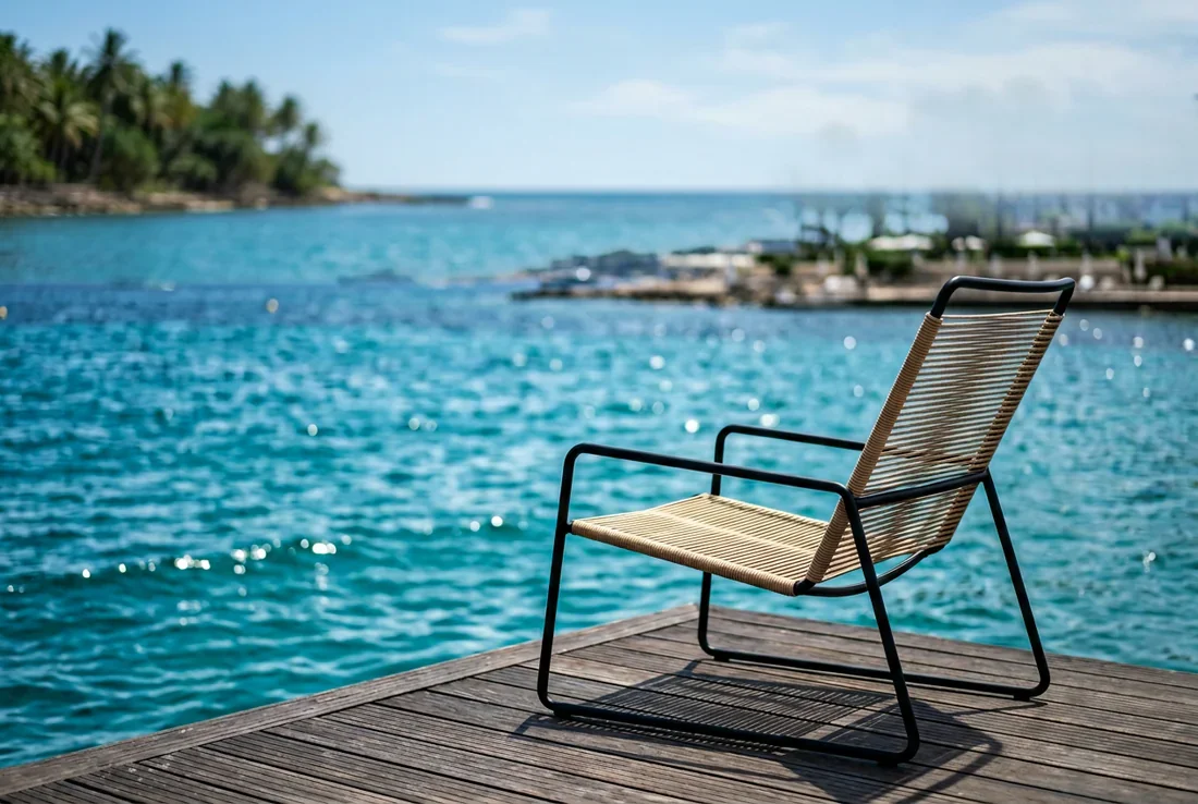 L'univers des parcs de vacances de luxe Vue panoramique époustouflante d'un complexe de vacances haut de gamme au coucher du soleil