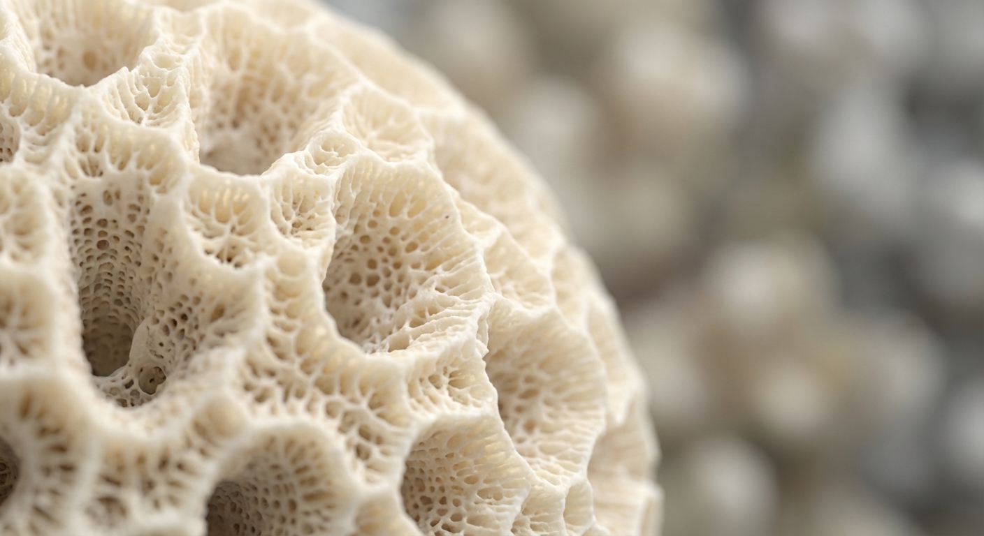 Macro-photographie de la structure calcaire d'un corail mort