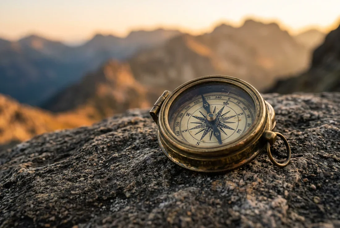 Randonneur sur un sentier escarpé surplombant les paysages méditerranéens de Garranah au soleil couchant