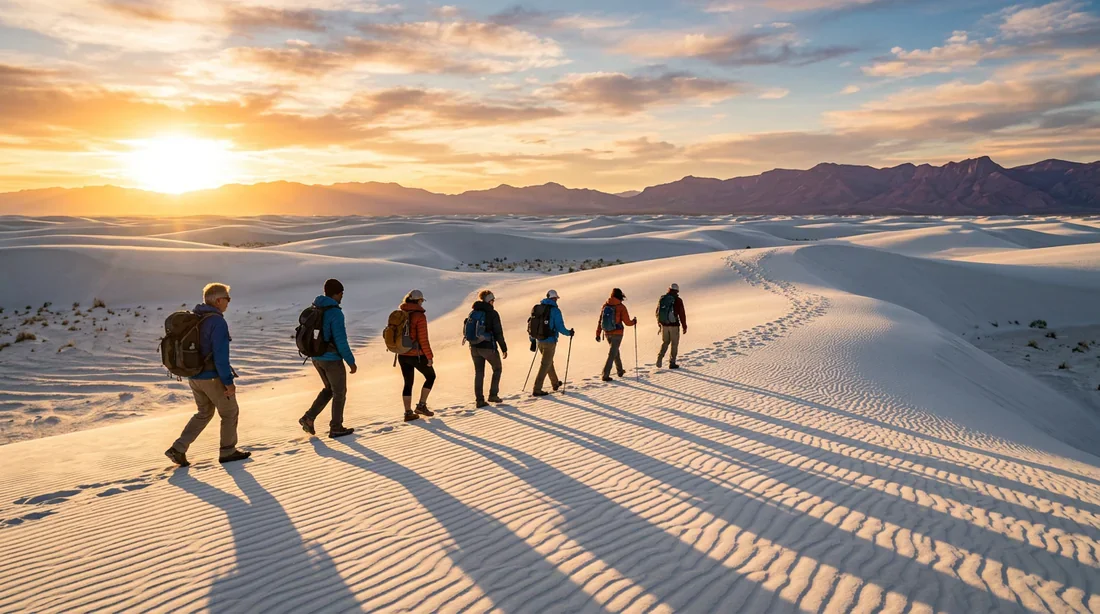 Vue panoramique époustouflante des formations rocheuses crayeuses du Désert Blanc en Égypte sous un ciel étoilé