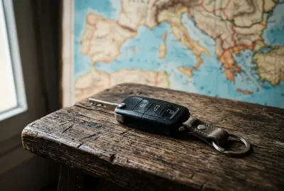 Clé de voiture posée sur une table, évoquant l'exportation internationale