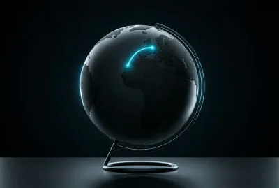 Représentation minimaliste d'une connexion téléphonique entre le Maroc et la France