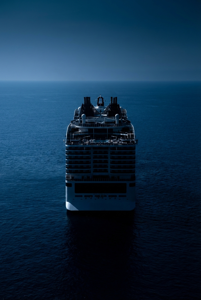 Silhouette épurée et moderne de la poupe du MSC World Europa